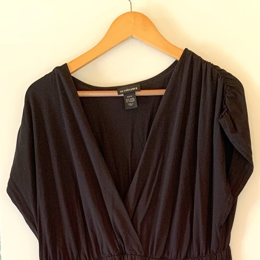 Lane Bryant Black Long knit bathing suit coverup size 22/24